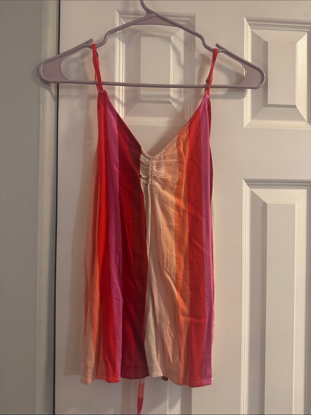 Billabong Multicolor Striped Tank Top - Pink, Red, Orange, Cream